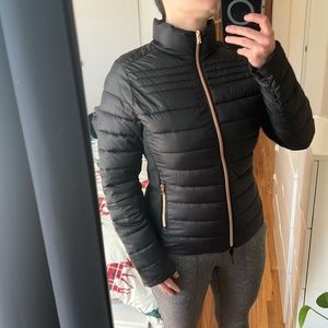 Ci Sono quilted bomber with rose gold details - tight on the body